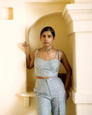 Upcycled Perfect Summers And Holiday Season Aquamarine Co-Ord Set