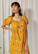 Earth Republic 100% Cotton Ikat Amberella Handloom Dress