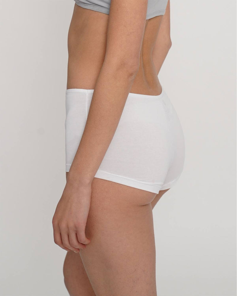 Nude & Not  3-pack Organic Cotton Boyshorts in White