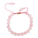 Unisex Real Rose Quartz Healing Bracelet