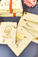 Unalome Happy Day Handmade Marigold Paper Wishcards - Set of 5